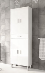 Valdo Tall Bathroom Cupboard White Gloss