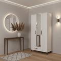 Saltbay White 3 Door Tall Shallow Depth Hallway Mirrored Wardrobe