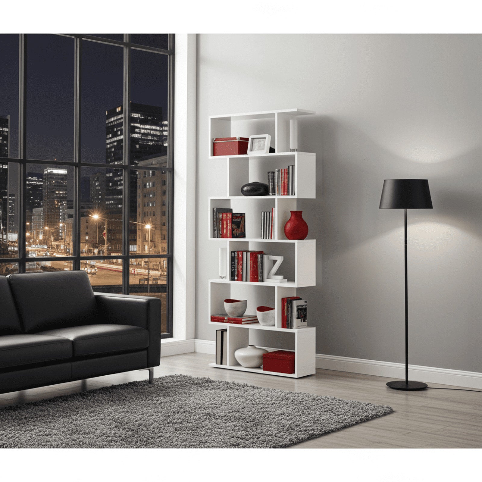 Zing White Gloss Bookcase