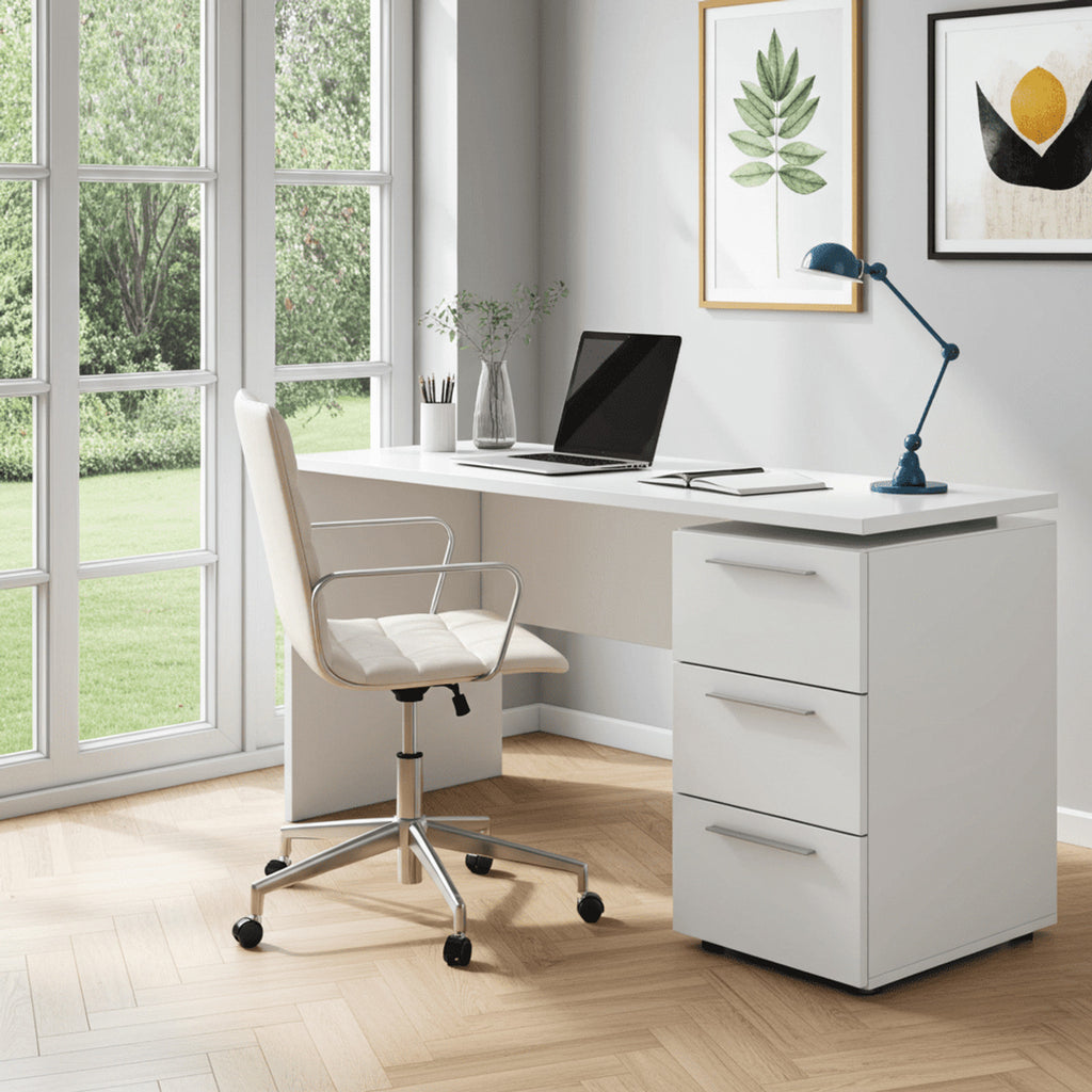 Amur Arctic White Computer Office Desk Table