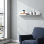 Santino White Gloss Long Floating Wall Shelf