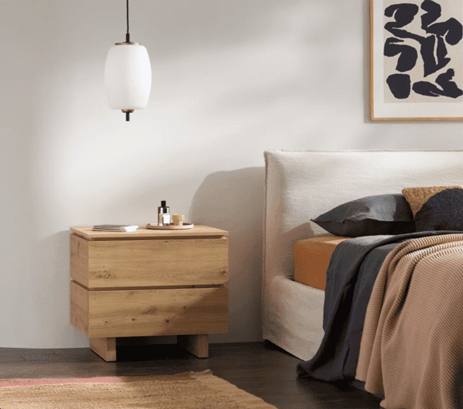 Texas Artisan Oak Effect 2 Drawer Bedside