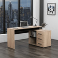 Amag Oak And Black Corner Desk