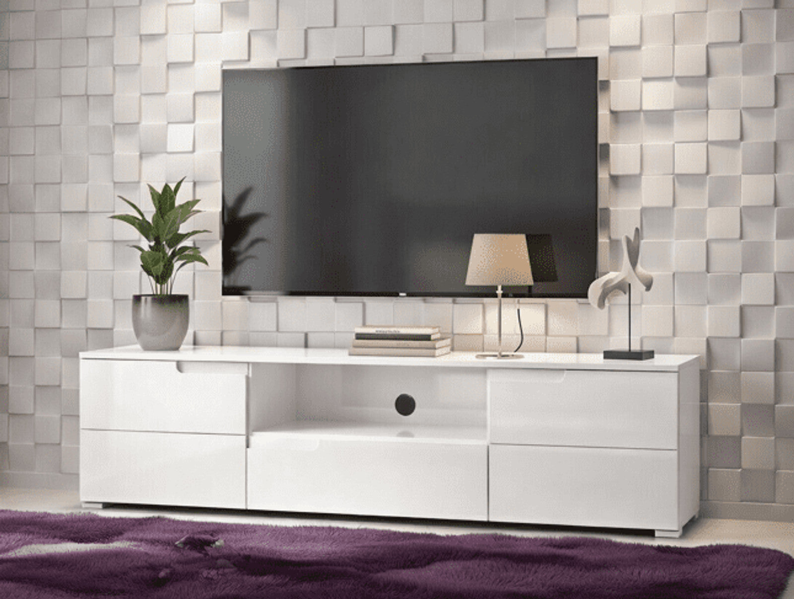 Santino White High Gloss TV Cabinet