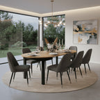 Wiktor Black And Oak Effect Round Extending Dining Table