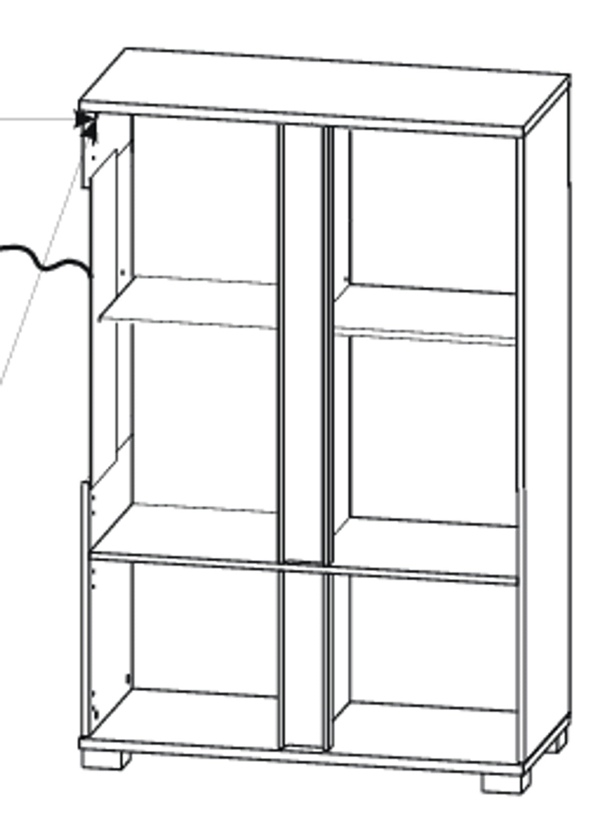 Elise White High Gloss And Grey Low Display Cabinet