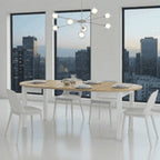 Wiktor White And Oak Effect Round Extending Dining Table