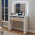 Turin White and Oak Desk/Dressing Table or Console Table