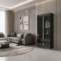 Elise Black High Gloss And Grey 1 Glass Door Display Cabinet
