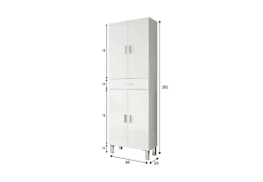 Valdo Tall Bathroom Cupboard White Gloss