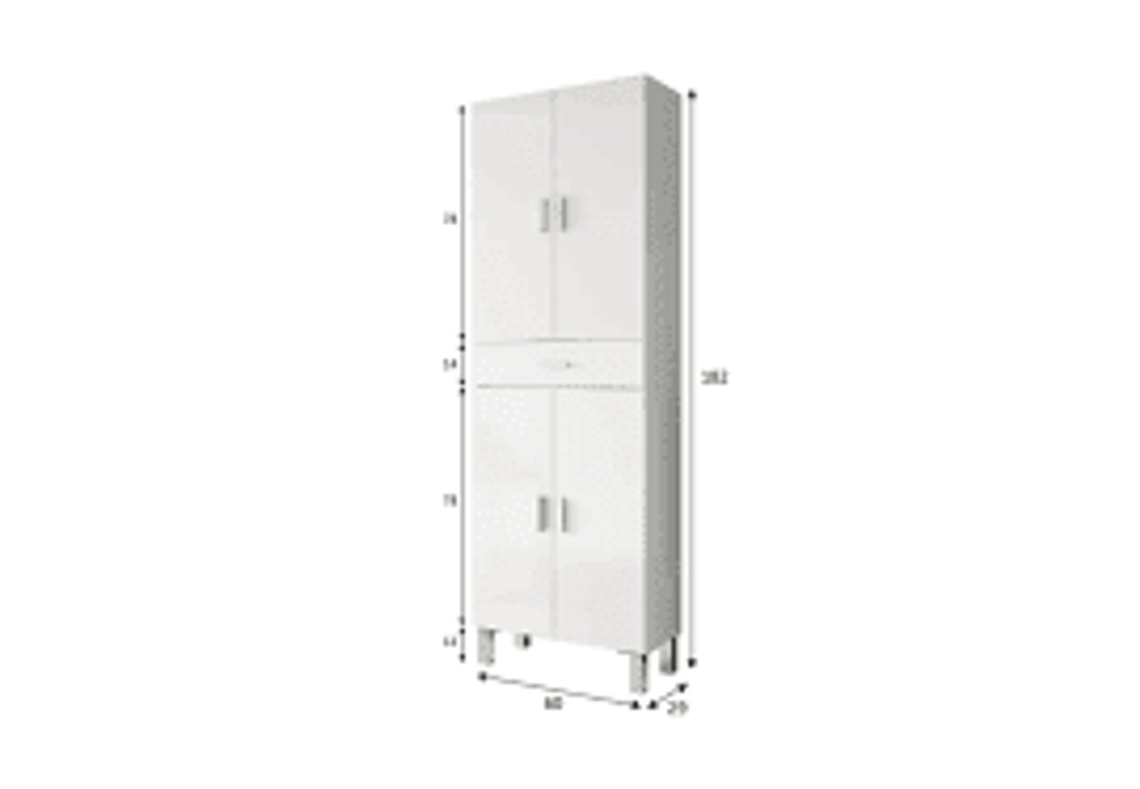 Valdo Tall Bathroom Cupboard White Gloss