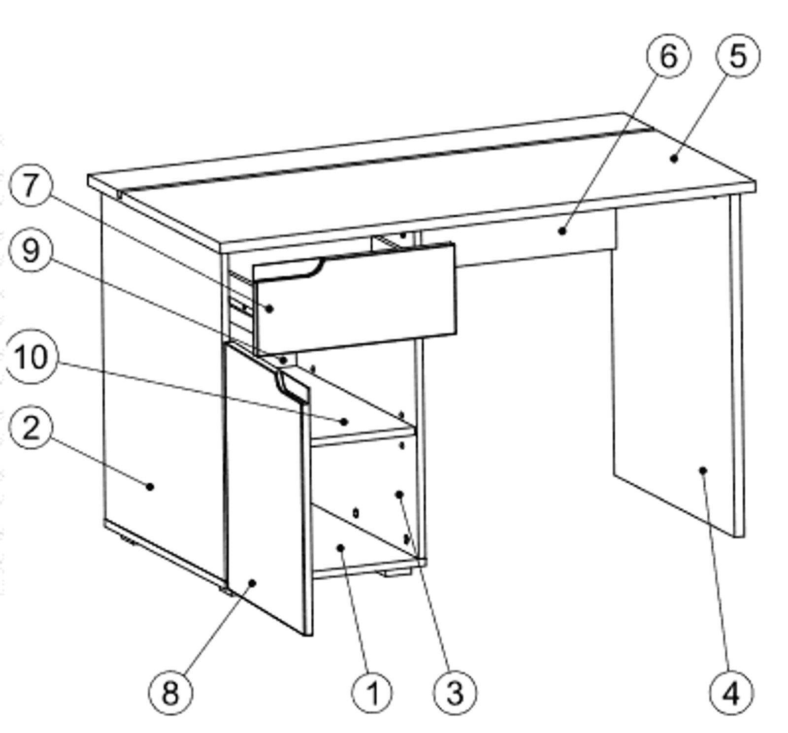 Santino White Gloss Computer Desk