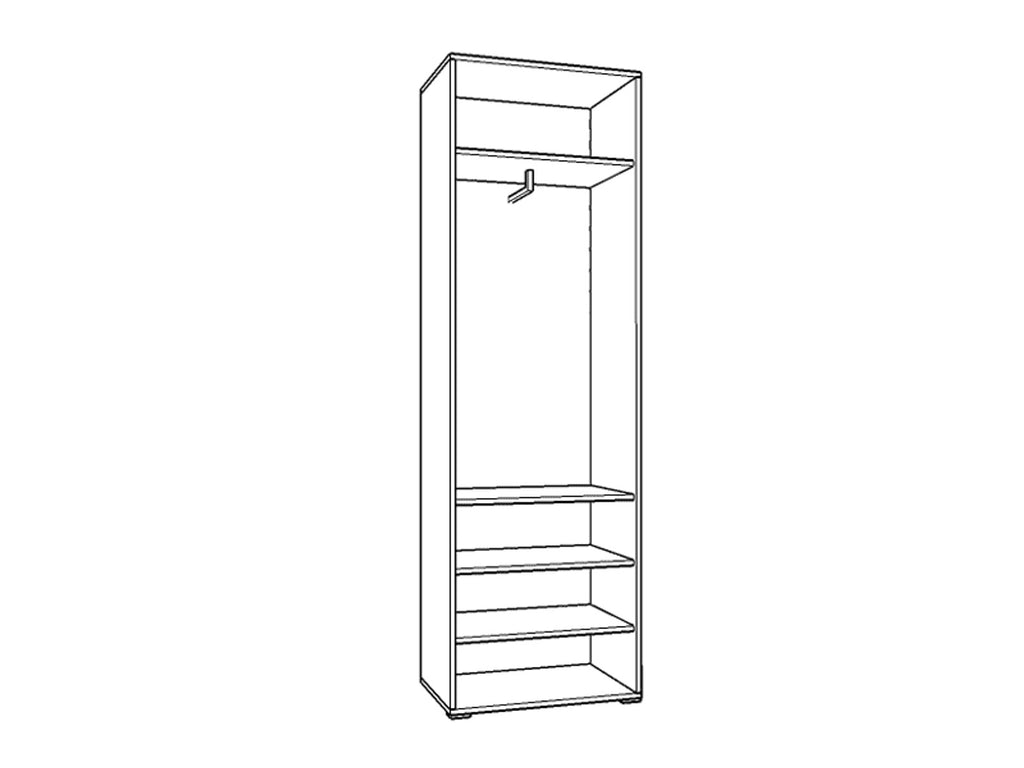 Myra White Gloss And Oak Effect Mirrored Narrow Wardrobe