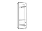 Myra White Gloss And Oak Effect Mirrored Narrow Wardrobe