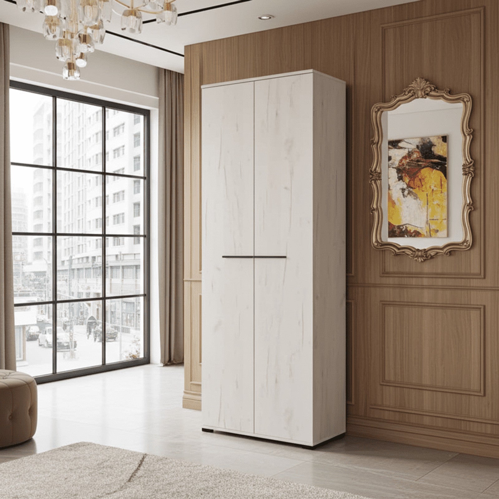 Lucerne Oak Narrow Wardrobe