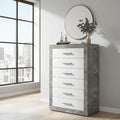Pietra Grey and White Gloss 6 Drawer Tallboy Chest