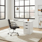 Blanco Arctic White Desk With Drawers and Cupboard