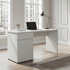 Elano White Gloss Computer Desk With Drawers