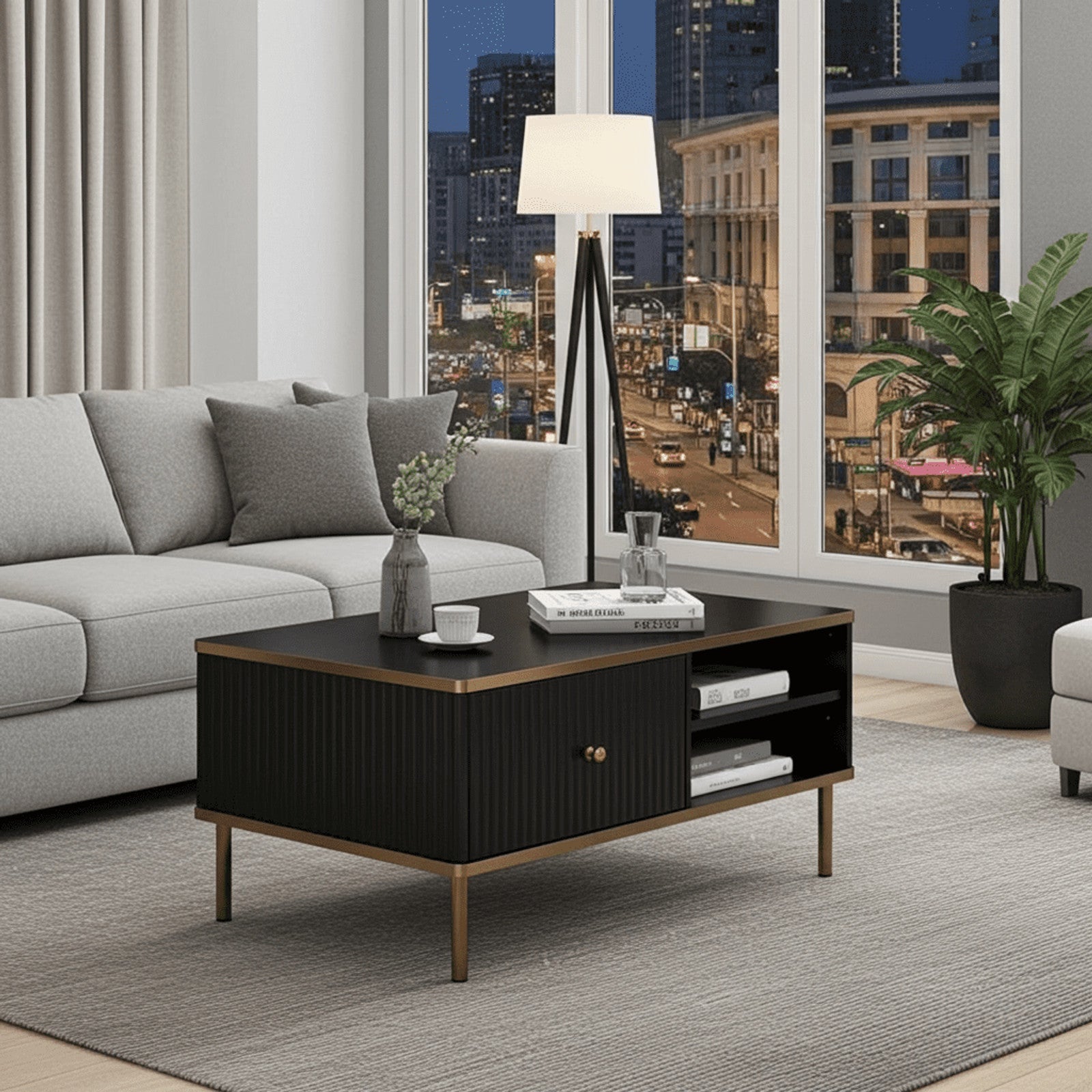 Maison Black And Gold Coffee Table