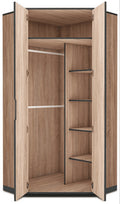 Vant Oak Effect 2 Door Corner Wardrobe