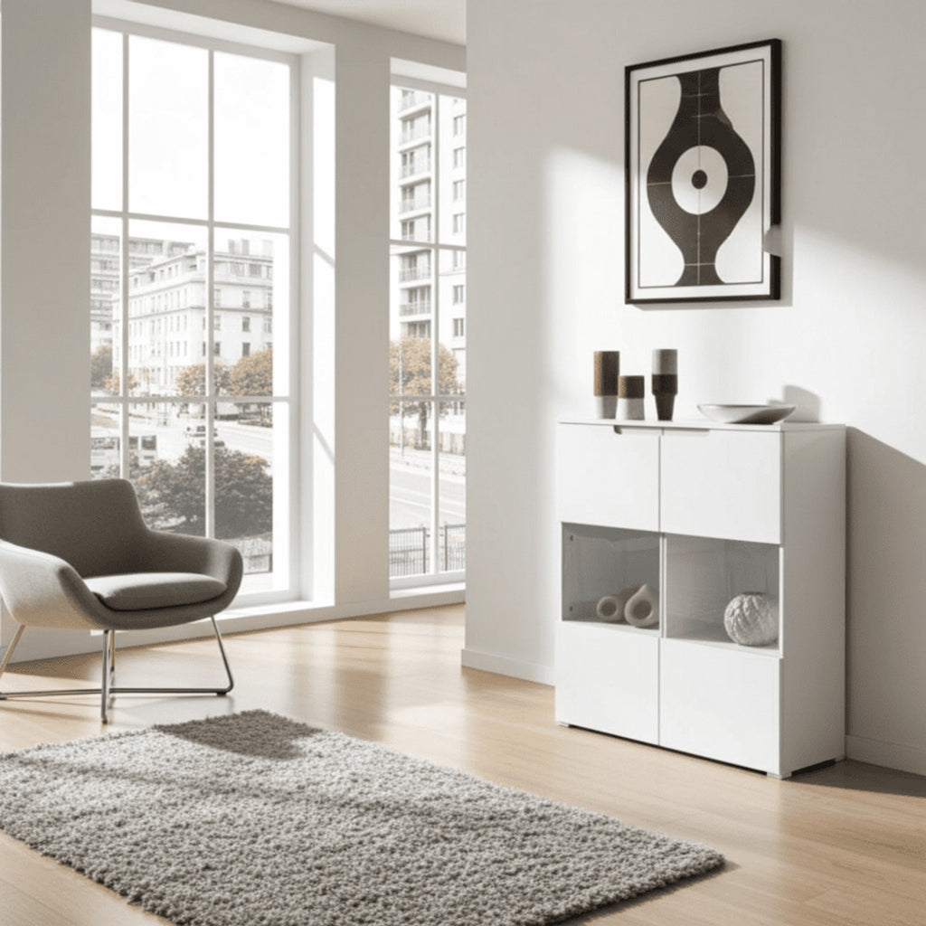 Santino White Gloss Display Cabinet