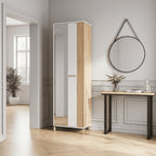 Granada Cashmere And Artisan Oak Effect Slim Narrow Wardrobe