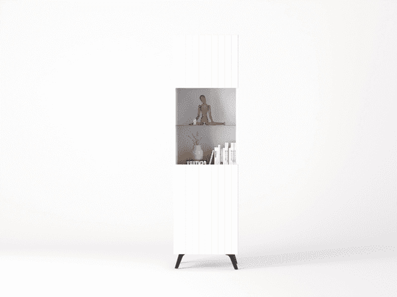 Atlantis Matte White Tall Display Cabinet