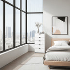 Limone Arctic White Narrow 5 Drawer Chest