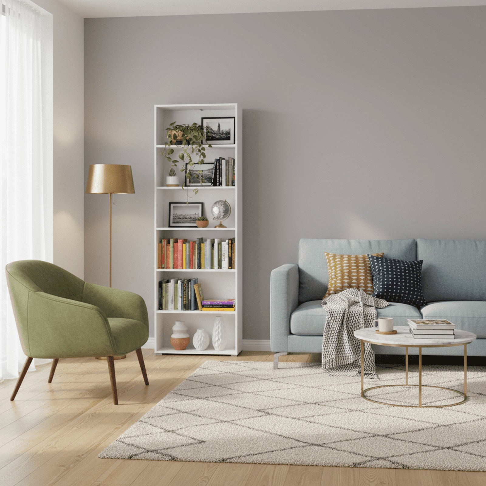 Thomas White Slim 211.5cm Tall Bookcase