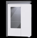 Athens Grey And White Gloss Low Wide Display Cabinet with LED Lights