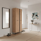 Sorrento Oak Effect Tall Slim 2 Door Wardrobe