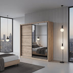 Navara Oak Effect Sliding Door Wardrobe 215cm