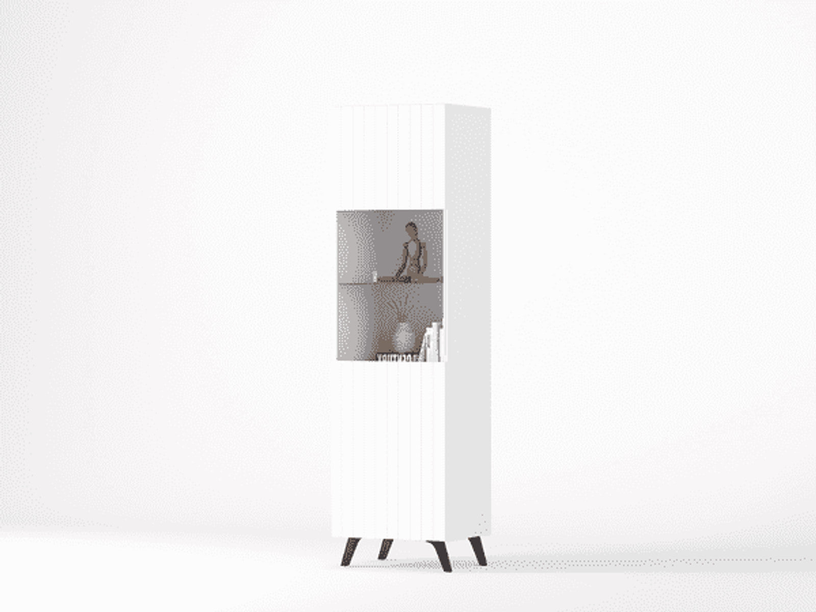 Atlantis Matte White Tall Display Cabinet