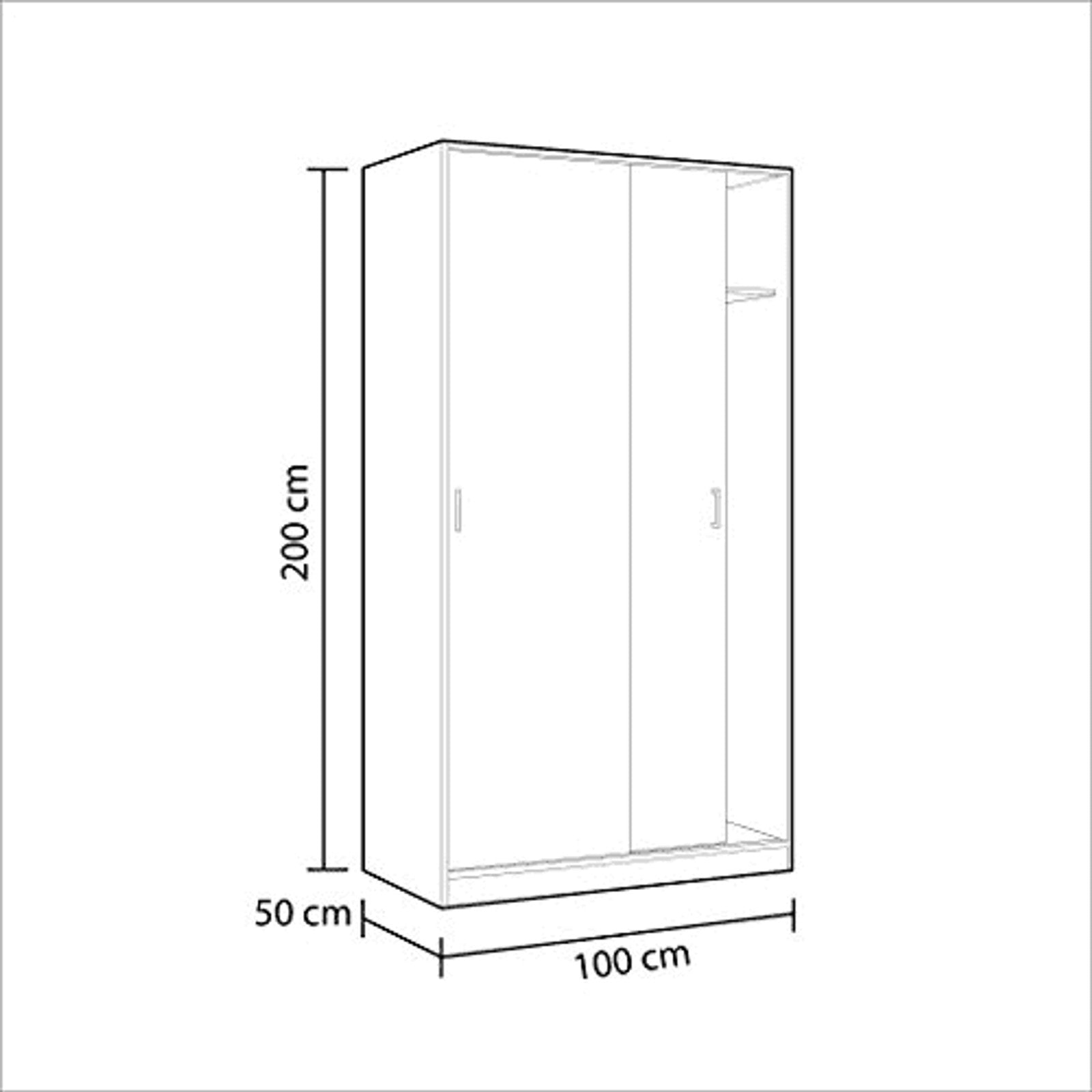 Hansen Canadian Oak Effect Small Narrow Sliding 2 Door Wardrobe