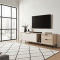 Evandria Vandea Grey Oak Effect Cashmere Slatted TV Unit Cabinet