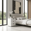 Limone Arctic White 3 Drawer Bedside Table