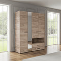 Limone Grey Oak 4 Door Wardrobe