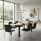 Wiktor Black And Oak Effect Round Extending Dining Table