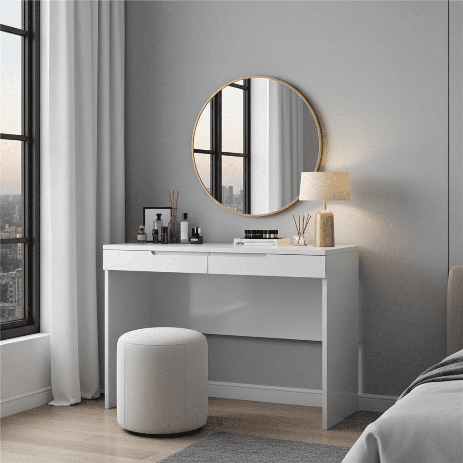 Santino White Gloss 2 Drawer Dressing Table