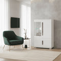 Elise White High Gloss And Grey Low Display Cabinet