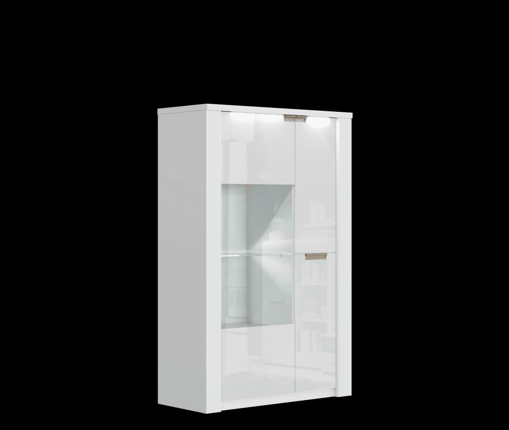 Ice White High Gloss Wide Display Unit