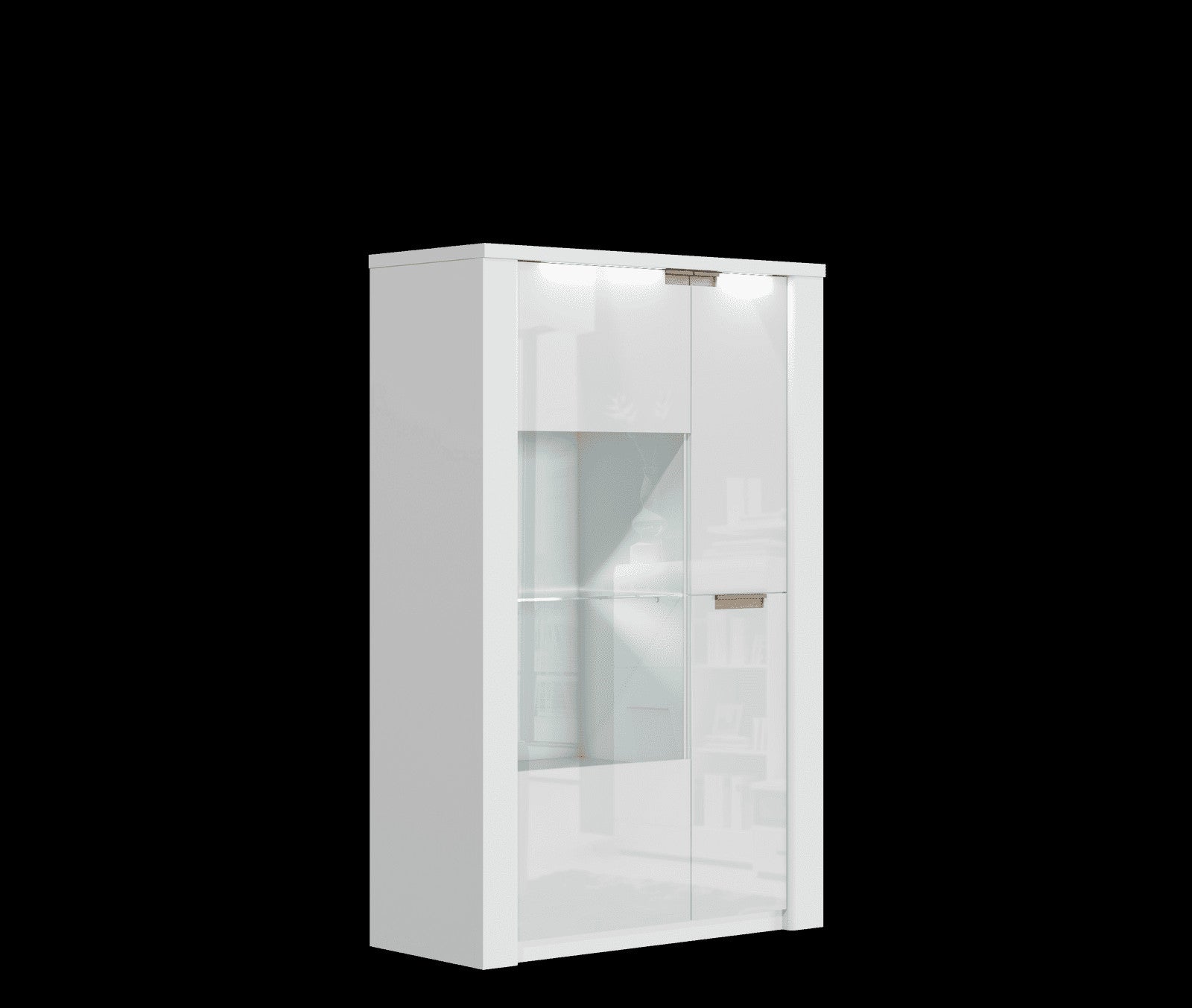 Ice White High Gloss Wide Display Unit