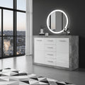 Pietra 117cm Grey and White Gloss 2 Door 4 Drawer Sideboard