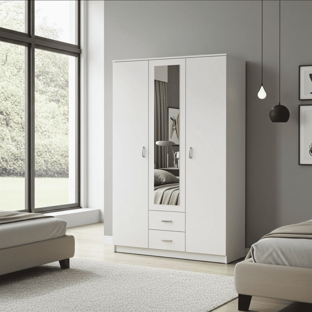 Kano White 3 Door Wardrobe