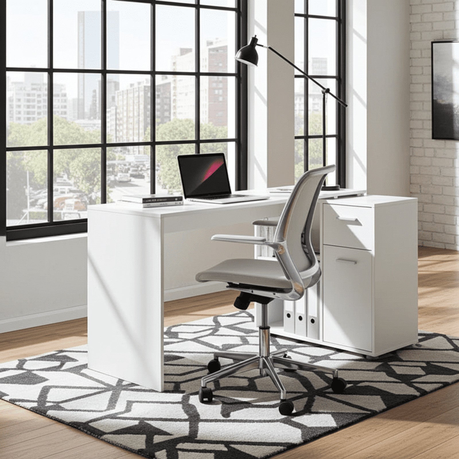 Carin Corner Flexi Desk White