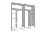 Valentina Grey 220cm Sliding Wardrobe with Mirror