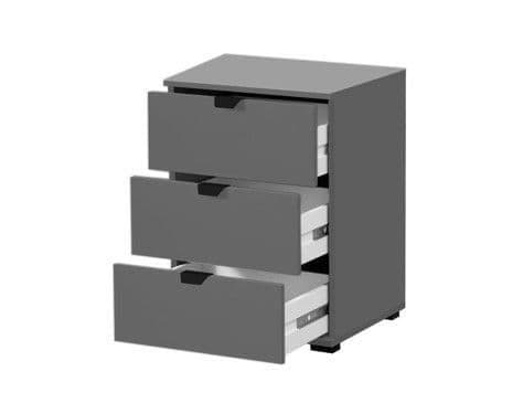 Valentina Grey 3 Drawer Bedside Table — alternate product view