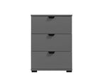 Valentina Grey 3 Drawer Bedside Table