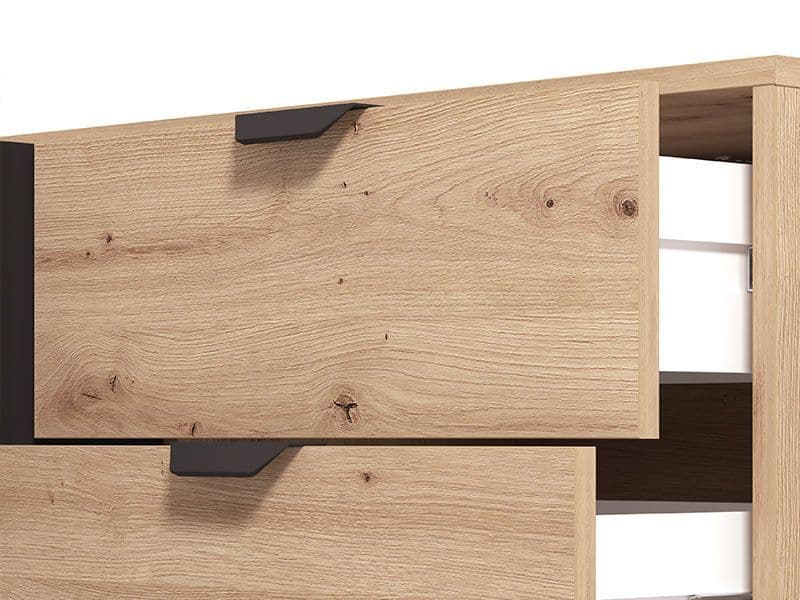 Vilamoura Artisan Oak Effect And Black Sideboard