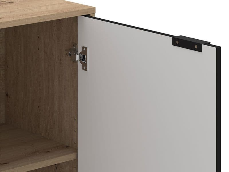 Vilamoura Artisan Oak Effect And Black Small Sideboard